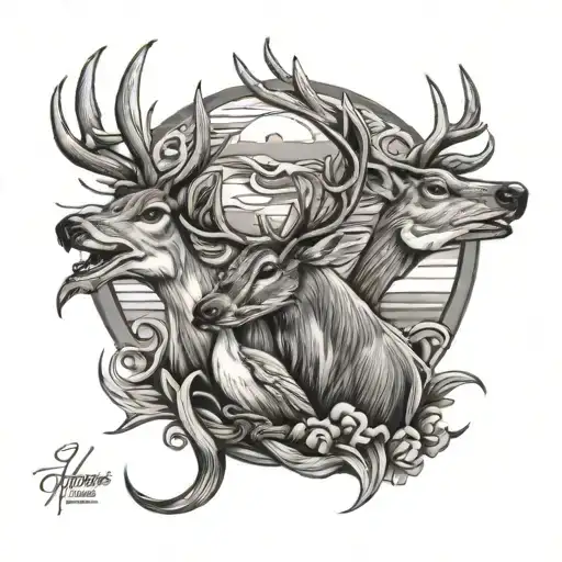 Deer Ducks And A Fish Hook