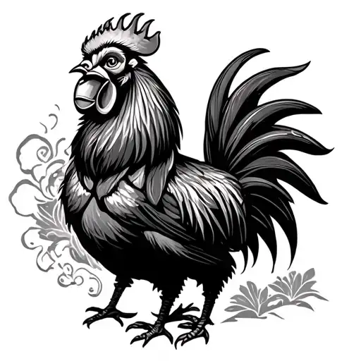 Chinese Monkey Riding A Rooster