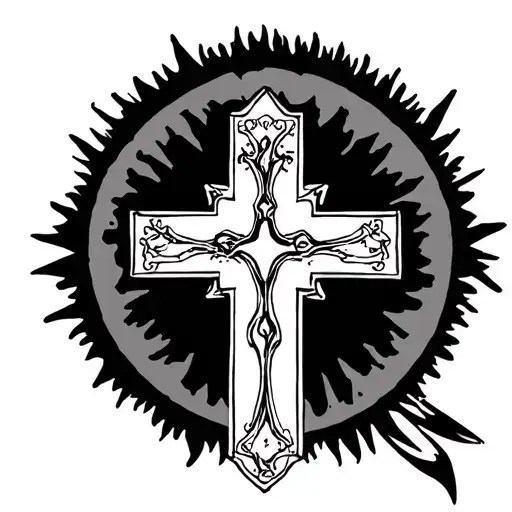 Catholic Cross On The Forearm