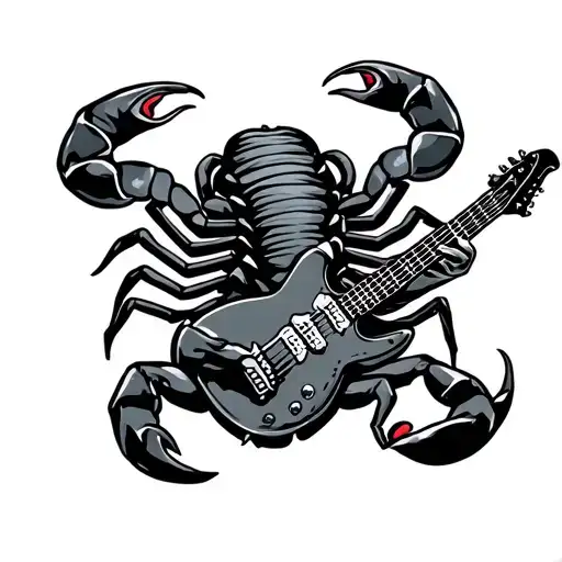 A Scorpion Playing Electro Guitar