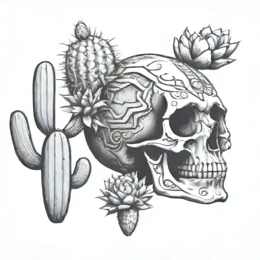 Skull And Cactus
