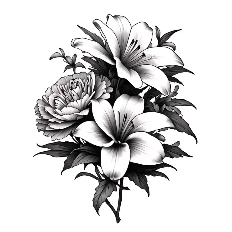 Lilies And Carnations Flowers