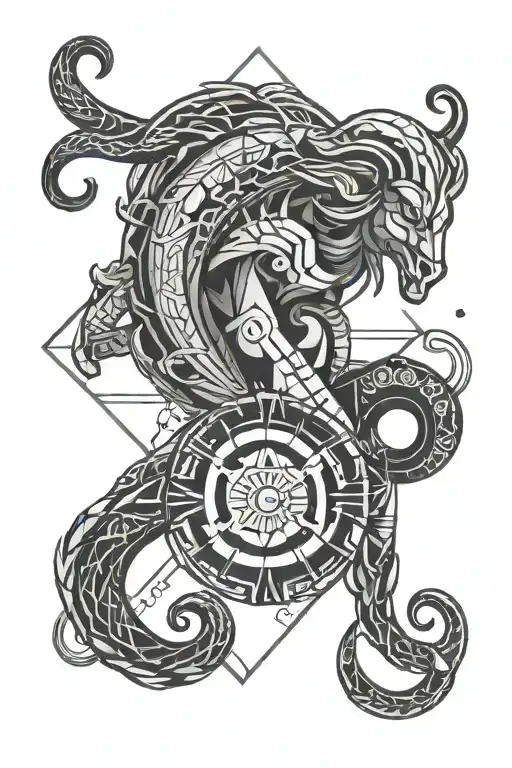 Geometric Aquarius Zodiac Sign