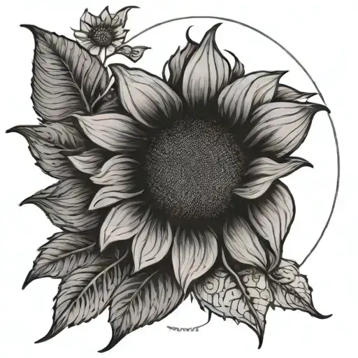 Half Sun Half Sunflower