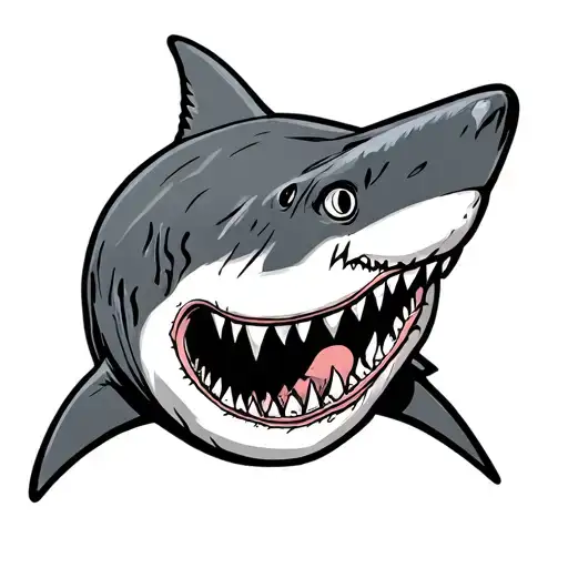 Evil Cartoon Shark Front On
