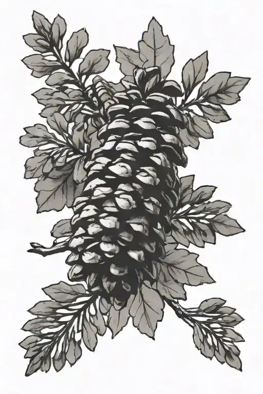 Pinecone Growing Of A Tree Branch