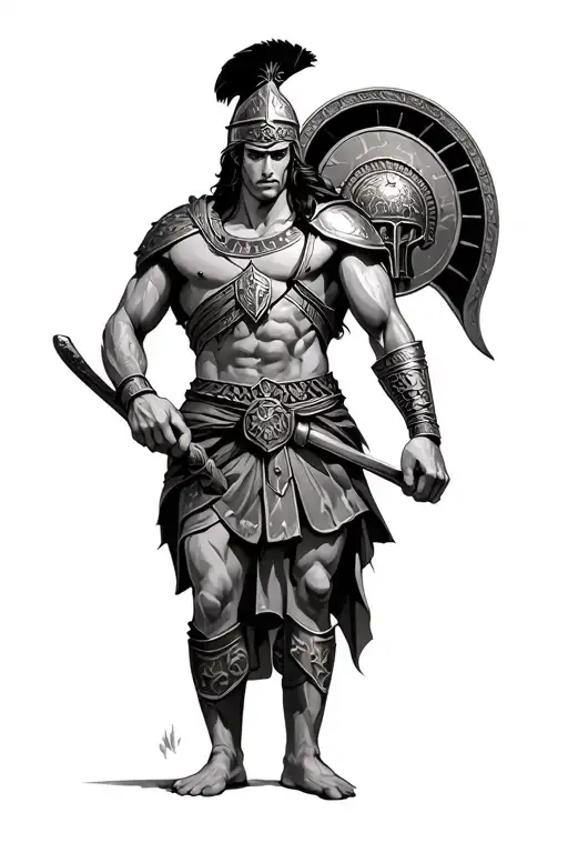 Colosseum And Sparta Warrior