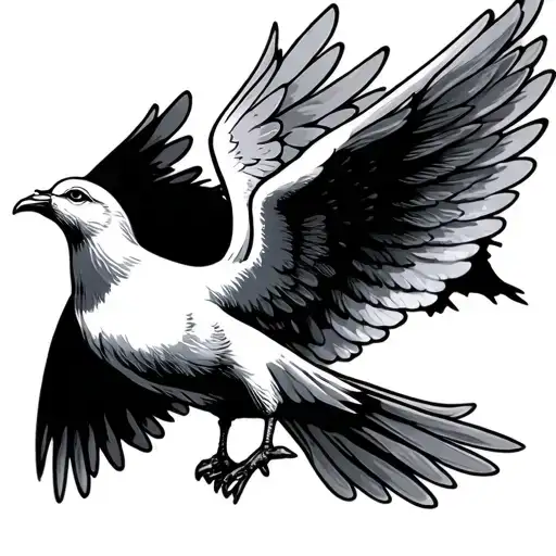 Dove With Angel Wings Flying