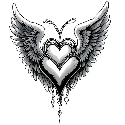 Angel Wings Heart In The Middle