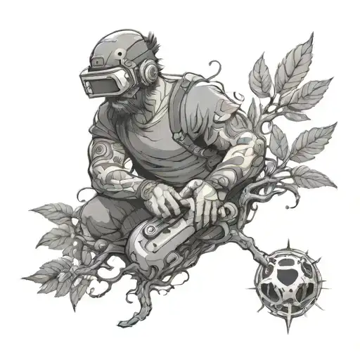 Gamer With Nature Background