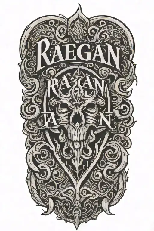 Random Design With The Name Raegan Incorporated Within