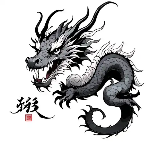 Traditional Japanese Style Tattoo Dragon