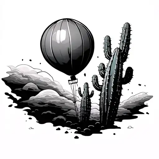 Cactus And Baloon Exiting Space