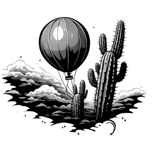 Cactus And Baloon Exiting Space