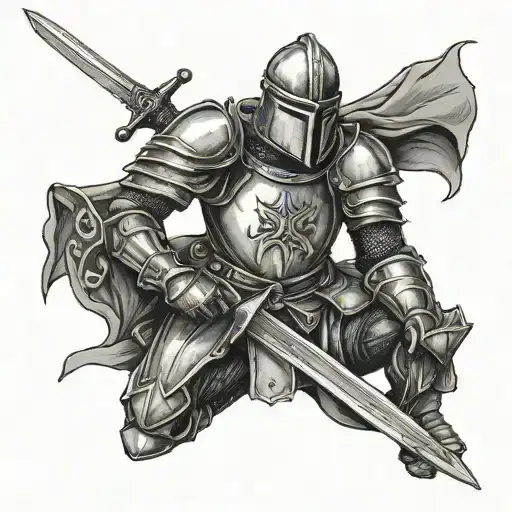 Knight Kneeling With Sword