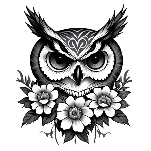 Owl Skull Flowers