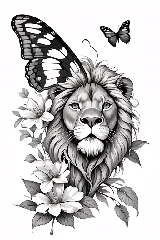 Lion Butterfly Flowers