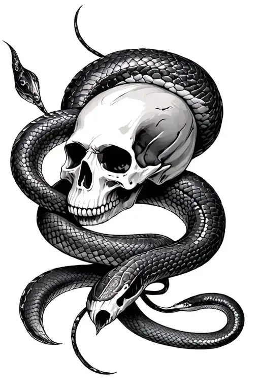 Skull And Snake Wrapped