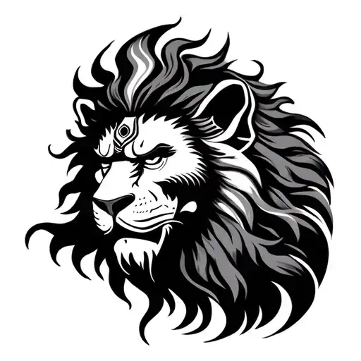 Shiva Anger Lion Face