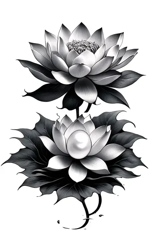 Pearl In Lotus Flower Blooming