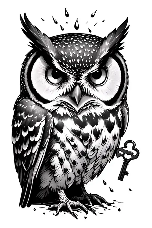 Owl With A Key Of Three Days Of Rain