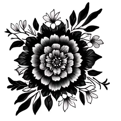 Mandala With Birth Flowers For January July And November