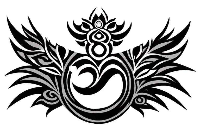 Maori Armband Tattoo Wih Om And Trishul And Krishna Chakra