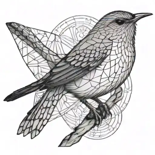 Thin Black Like Geometric House Wren
