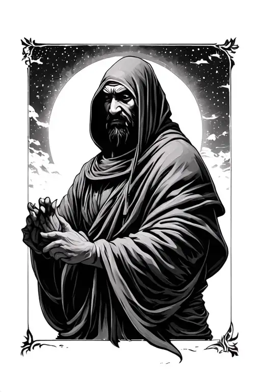 Hood Monk Shadow At Night