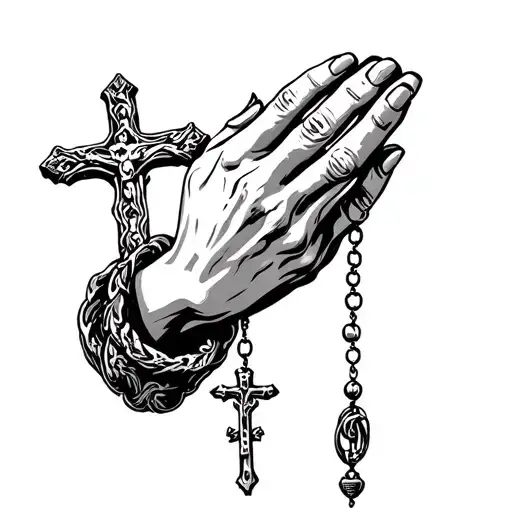 Hand That Prays With Rosary