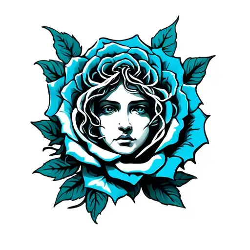 Medusa And Blue Rose