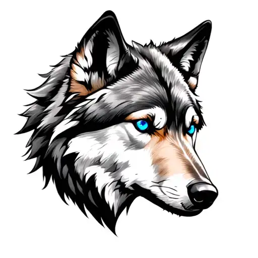 Wolf With Blue Eyes