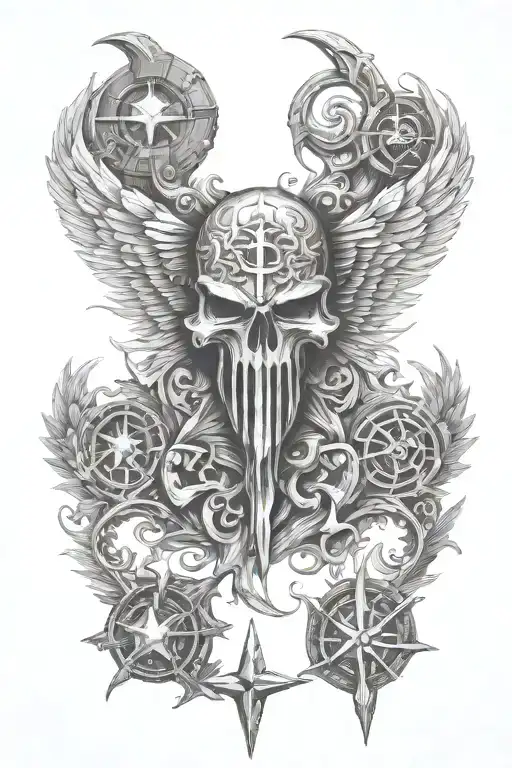 Detailed Wood Carving Design With Hidden Military Symbols