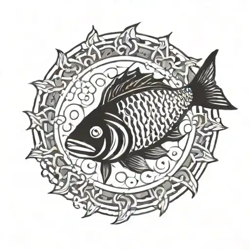 Fish Eating Smaller In Circular Pattern