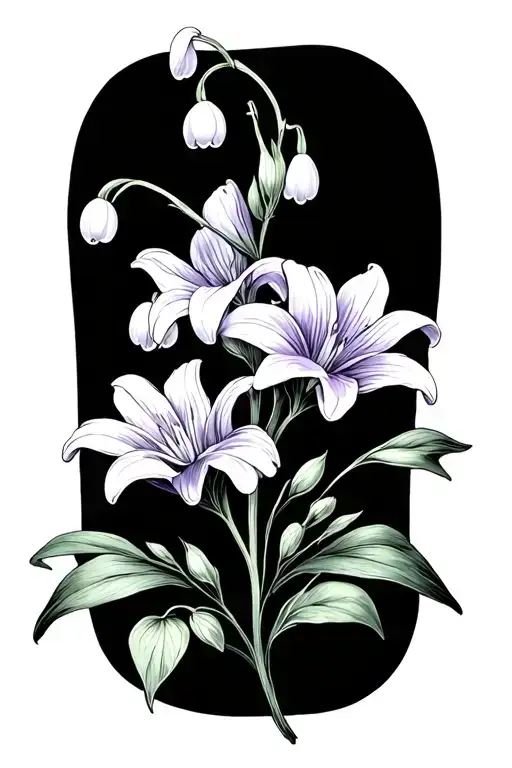 Violet And Lilly Of The Valley Intertwined