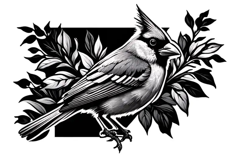 Cardinal Perched On Virginia Outline