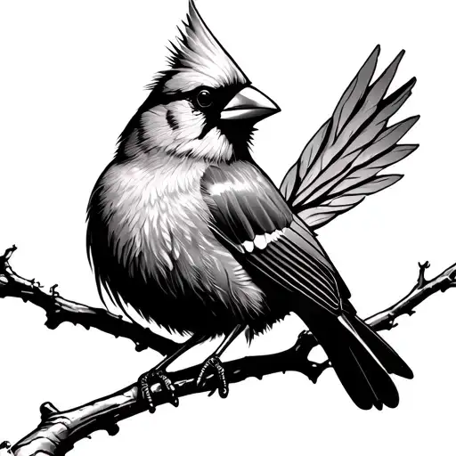 Cardinal Perched On Virginia