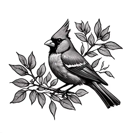 Cardinal Perched On Outline Of Virginia