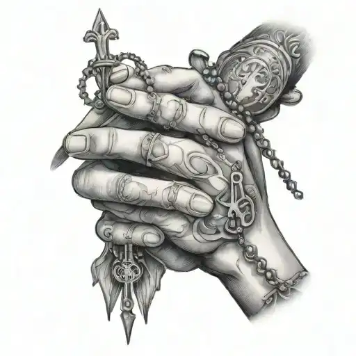 Praying Hands With Rosary