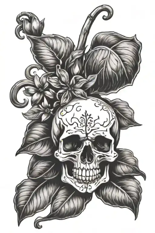 4 Leaf Clove With Skull Soft Shading