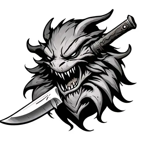 Knife Creature Cartoon Character