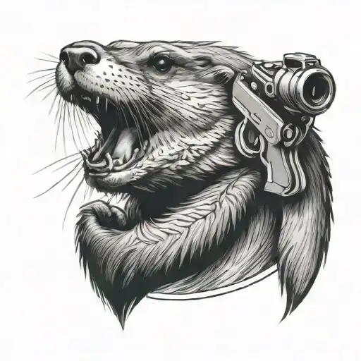 Otter With Gun