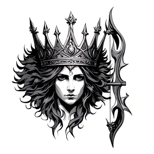 Hades Crown Mixte With Artemis Bow Greek Goddess
