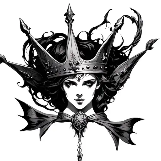 Hades Crown Mix With Artemis Bow Tattoo Chest