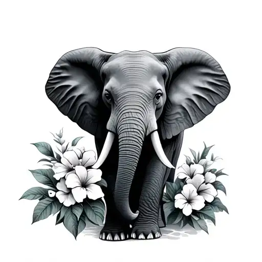 Elephant Hibuscus Flowers Beach