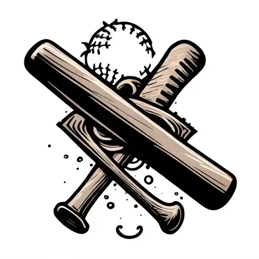 Beach And Baseball Bat Intertwined