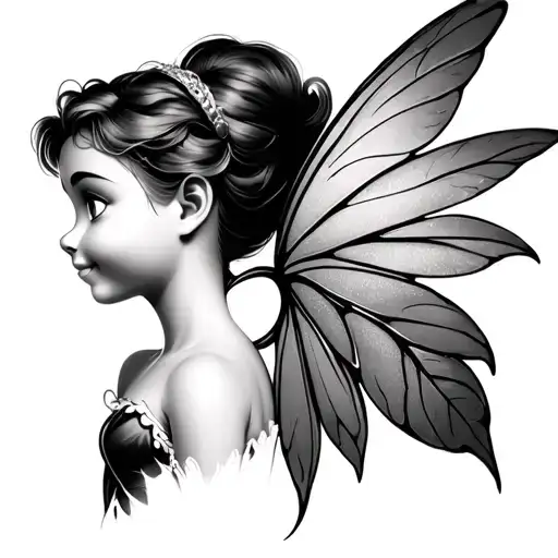 Tinker Bell Side Profile With Leaf Wings