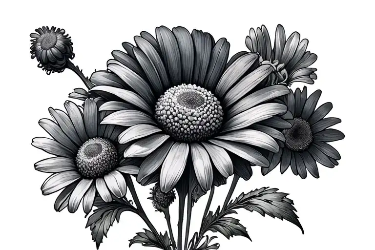 Daisy Flower And Marigold Flower Growing