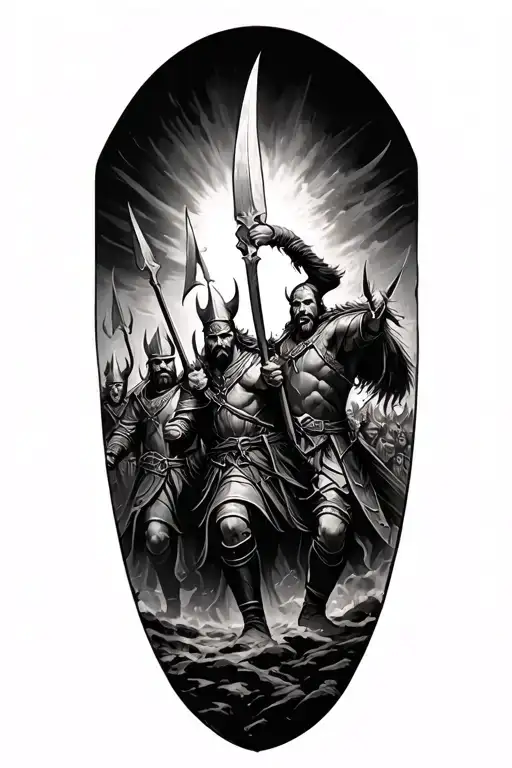 Wiking Battle Scene Featuring