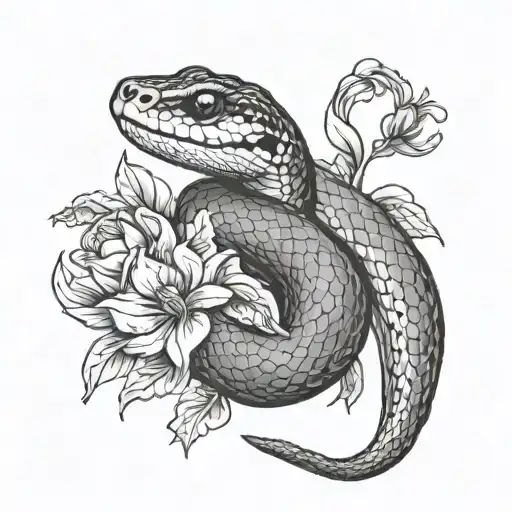 Snake With Flowers